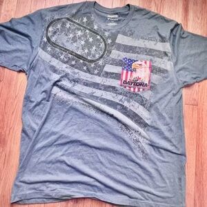 Fanatics Nascar Mens Daytona International Speedway Gray T Shirt Flag Eagle XL
